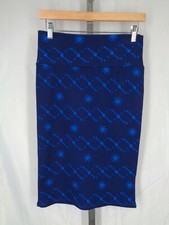 Lularoe Cassie Blue Aztec Print Pencil Skirt Size Small