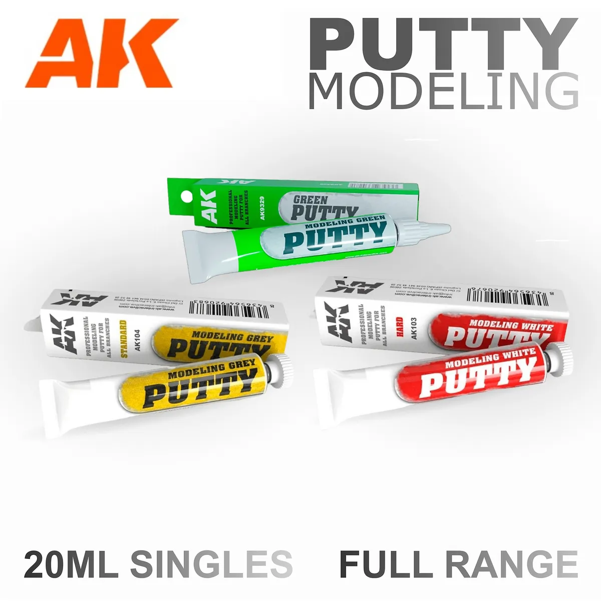 AK Interactive: Modeling Putty & Gap Filler - Full Range (20ml)