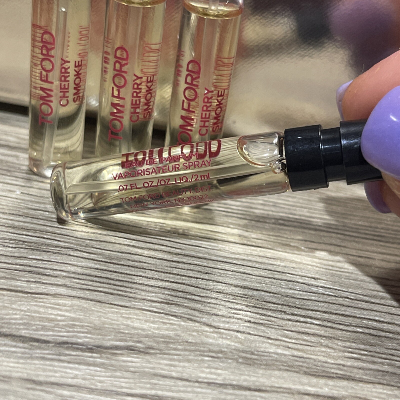 Lot X4 Tom Ford CHERRY SMOKE EDP Sample Spray Vial 2 ml / 0.07 fl oz New