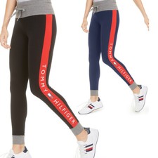 Womens Tommy Hilfiger Leggings High Rise Colorblocked Cotton Leggings NEW