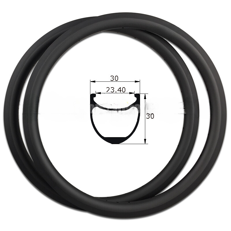 2 PC 24 Inch 507 Road Bike Carbon Fiber Rims Clincher 32H Basalt Brake Surface