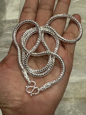 Chain 22K 23K 24K Thai Baht White Gold GP Necklace 24 inch