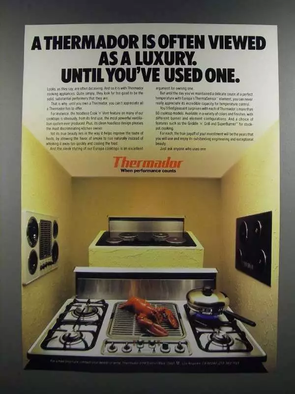 1986 Thermador Cooktops Ad Often Viewed as a Luxury eBay