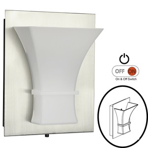 12v Led Rv Vanity Light Wall Sconce Light W Switch Frosted Shades Brushed Nickel Ebay