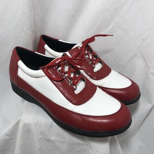 red and white saddle oxford shoes