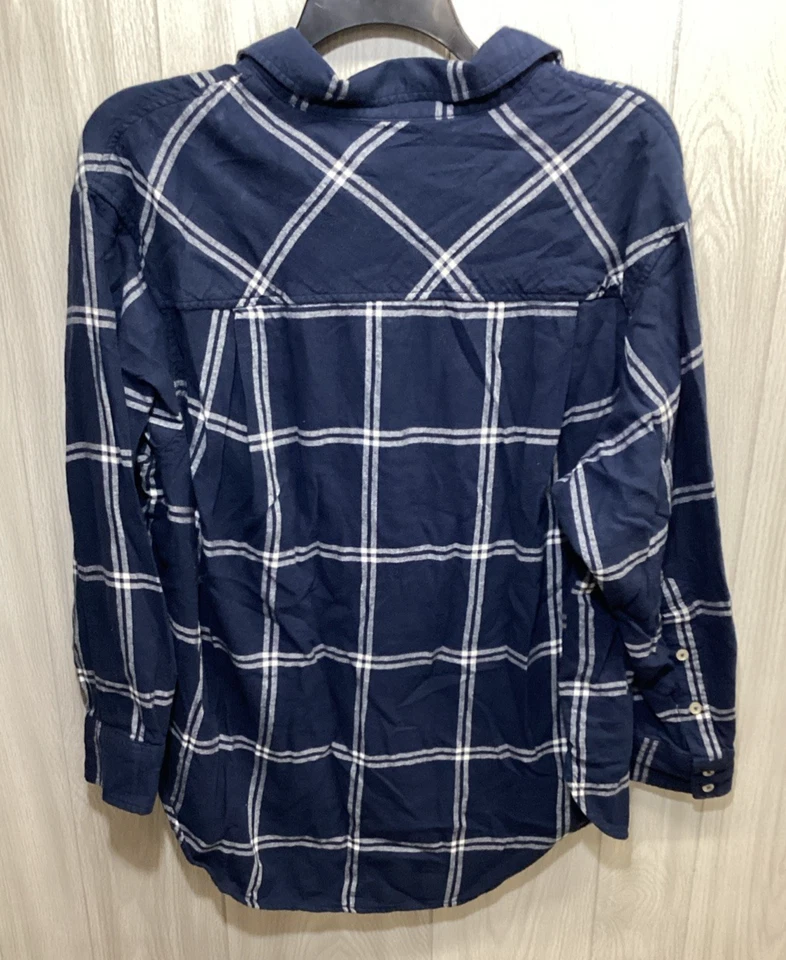 Camisa para mujer SONOMA (talla 1X) manga larga con cuello abotonado algodón rayón Foto 2 de 4