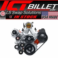 ICT Billet LS Alternator Relocation LS1 Power Steering Bracket Kit