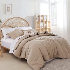 7 Piece King Size Comforter Set with Sheets, Pocket Bedding Sets, All Seasons