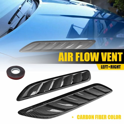 Air Flow Intake Hood Scoop Vent Bonnet Cover Sticker Carbon Fiber ...