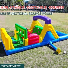 Commercial Kids Inflatable Obstacle Course Bounce House with Blower 22x7.9x8.2ft