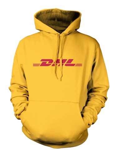 Felpa con cappuccio unisex DHL T Shirt Tutte Le Taglie Giallo | eBay