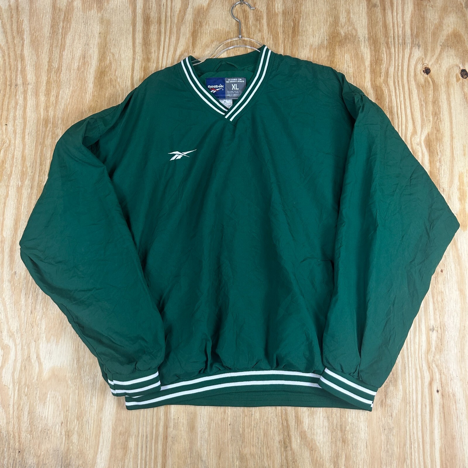 Reebok Badminton Long Sleeve Relaxed-Fit Pull Over Sweatshirt Men's XLarge Green