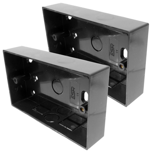 Black Back Box Surface Mount Single or Double 1G 2G with Conduit and ...