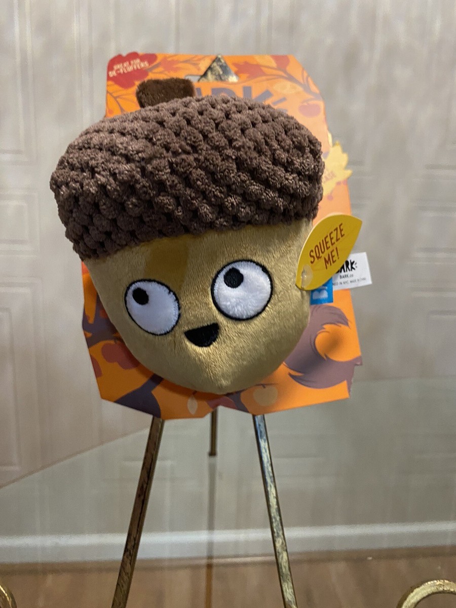 Bark Dog Toy An Autumn Tail Acorn Squeaks Surprise Inside Great