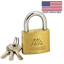 Solid Brass Hardened Steel Shackle Keyed Padlock 1 1/2" inch 38mm