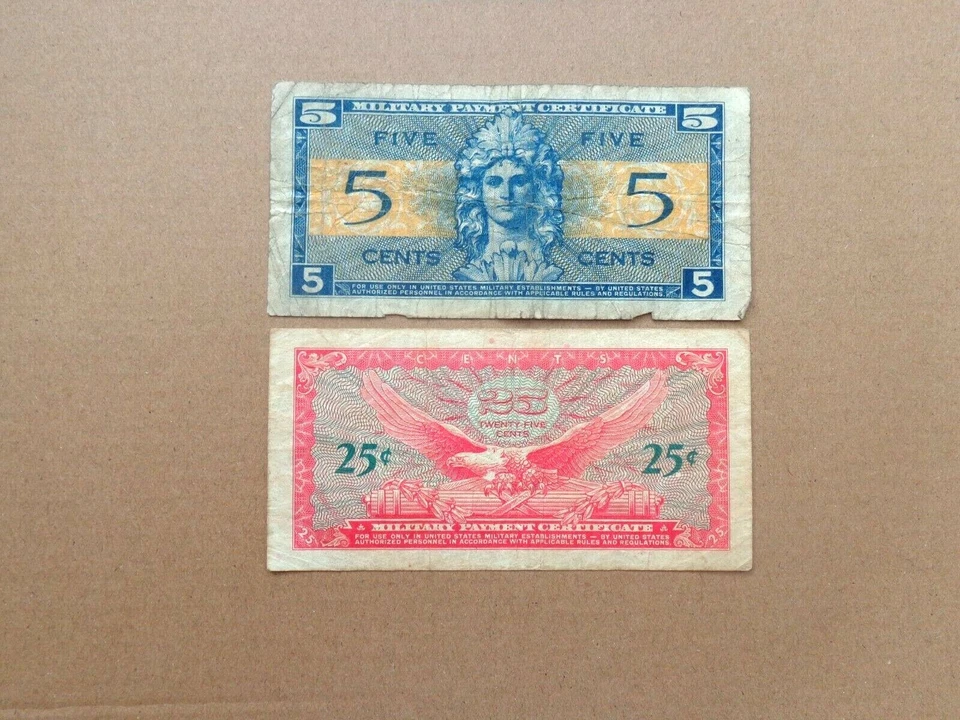 USA Military Certificate 5/25 cents  (a) - Image 2 of 2
