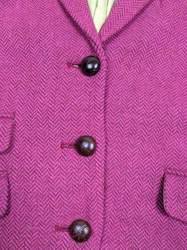 Blazer LL BEAN Mezcla Lana Espiga Tweed Mujer Talla 10 Rosa 3 Bolsillos con Botones - Imagen 9 de 10