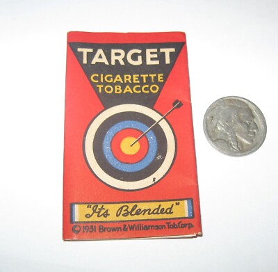 TARGET CIGARETTE PAPERS, W/ BONUS BUFFALO NICKEL, C. 1931, SOME PAPERS INSIDE.