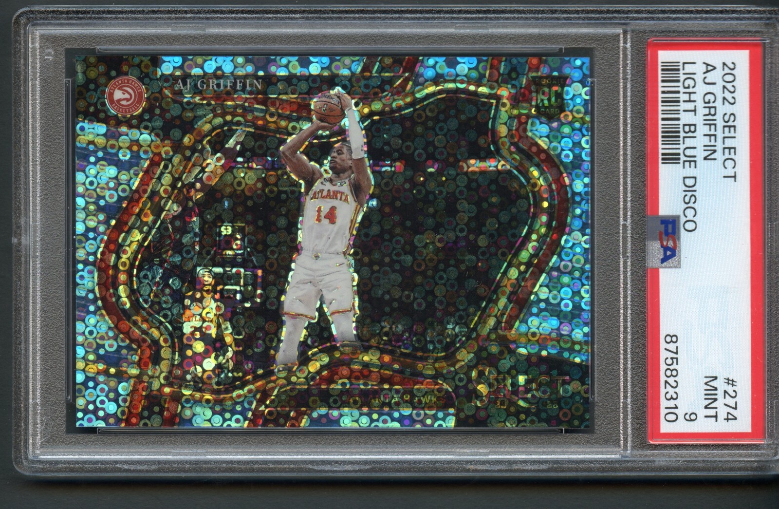 /99 AJ Griffin PSA 9 Select Courtside Light Blue Disco Prizm Rookie RC 2022-23