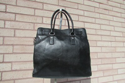 Michael Kors Hamilton Black Leather Studded Satchel Chainlink 
