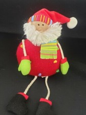 Russ Berrie Plush Sitting Santa with Dangling Legs, Judy Lynn Collection