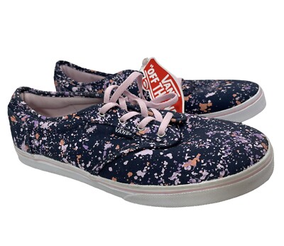 VANS Classic Pink Purple Paint Splatter Skate Casual Girls Missy