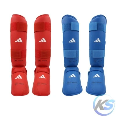 ADIDAS COMBAT SPORTS ADIDAS PROTEZIONE TIBIA/PIEDE, OMOLOGATO WKF, Rosso/Blu
