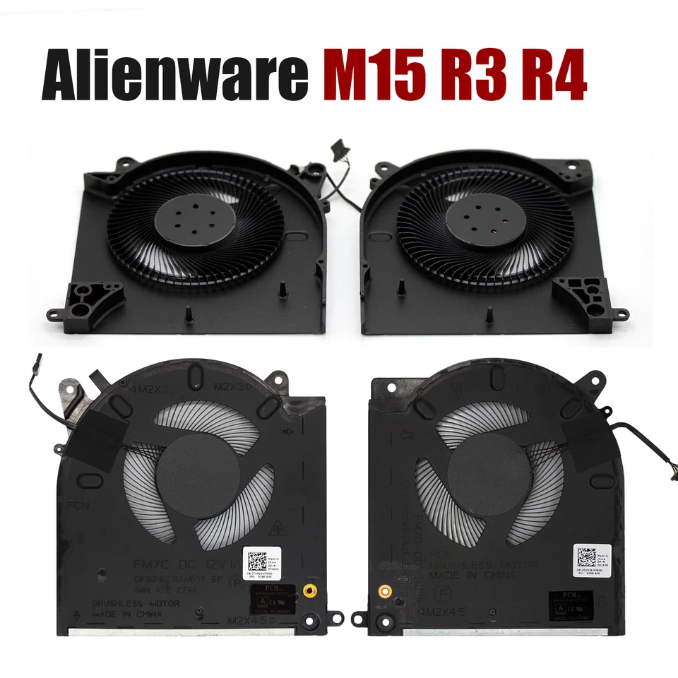 Ventilador de refrigeración CPU GPU para Dell Alienware 17 R4 R5 P31E ALW17C M15 R3 R4 R5 R6 M17 Foto 2 de 4