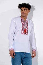 White men's Embroidered shirt Ukrainian national clothes Vyshyvanka