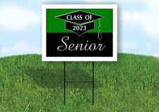 2023 SENIOR GREEN BLACK 18inx24in Yard Road Sign w/ Stand
