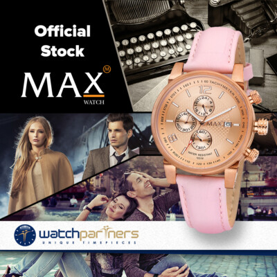 MAX CLASSIC CHRONO WATCH ROSE GOLD DIAL & CASE PINK STRAP 38mm DIAM 5-MAX622