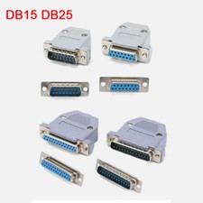 DB15 DB25 Male / Female D-Sub Plug Socket Solder Connector Plastic Hood Cover