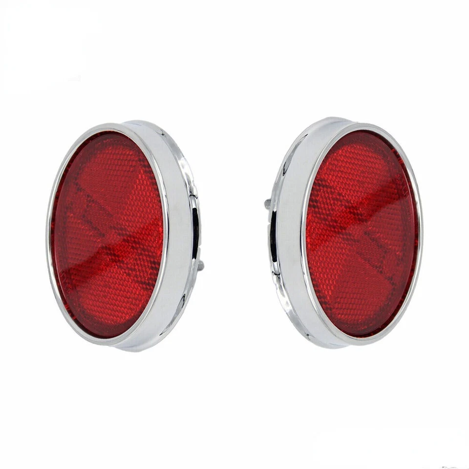 2× Reflector Lenses Red Rear For 1958-1973 TOYOTA Land Cruiser FJ25 FJ40 FJ55 - Image 2 of 4