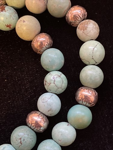 Mary Ellen NAVAJO 925 Sterling Silver Turquoise PENDANT Bead Necklace 23” 67.1g - Picture 7 of 12
