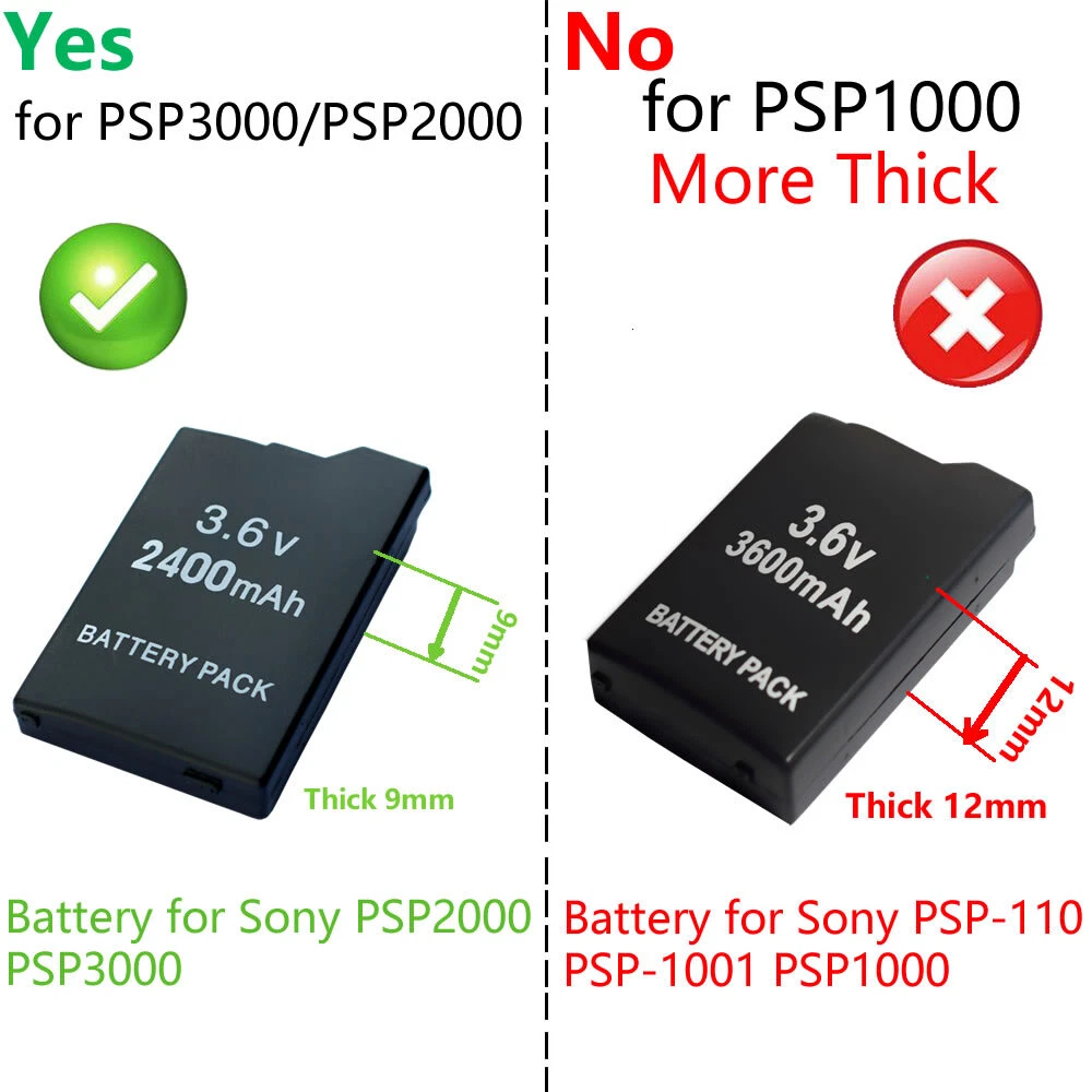 For Sony PSP Slim 2000 2001 3000 3001 Series Rechargeable Replacement  Battery