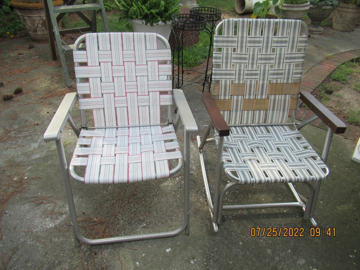 Antique Rocker with an Upholstery Webbing Seat