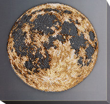 Bead Embroidery Kit "Moon" size 13.0"x13.0" / 33.0x33.0 cm