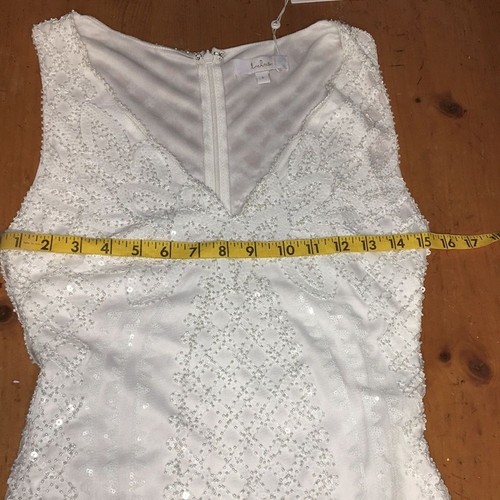 Lulu’s Alessandra White Beaded Sleeveless Mermaid Maxi Wedding Gown - NEW - Picture 11 of 16