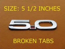 FORD MUSTANG 5.0 CHROME REAR SIDE EMBLEM LOGO BADGE SIGN SYMBOL USED OEM A34546