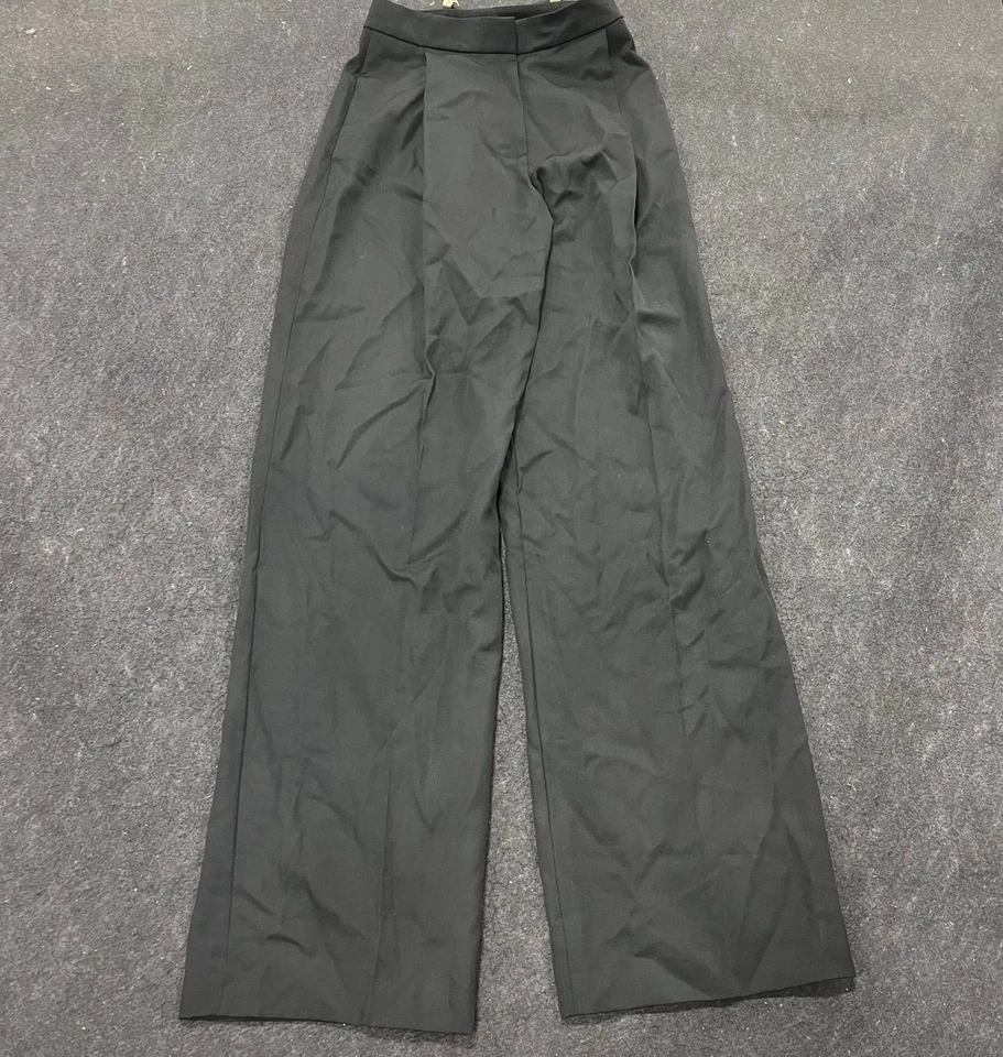 OSCAR DELA RENTA Wide Leg Grain Du Poudre Pant Women's Size 2 Black