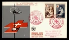 DR WHO 1954 FRANCE FDC RED CROSS ANIV SEMI POST COMBO M81259
