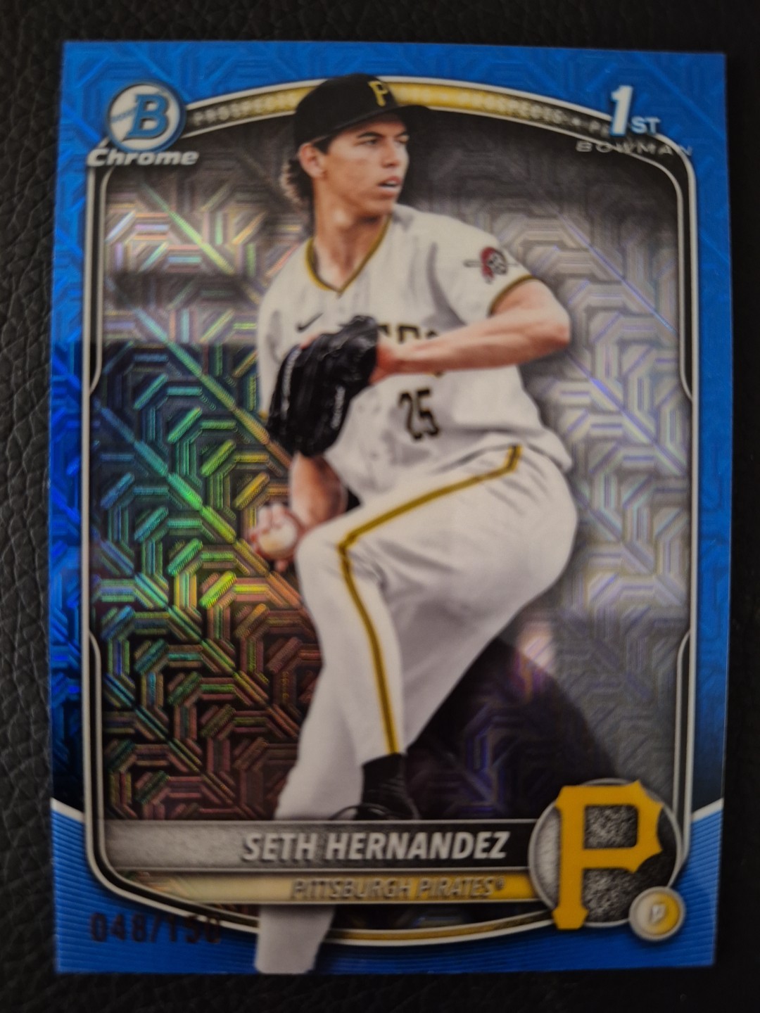 2025 Bowman 1st Chrome Draft Seth Hernandez Blue Mojo 048/150 BDC-25