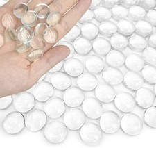 5 LB Clear Glass Beads for Vase,Glass Marbles Gems Stones for Vase Fillers,Flat