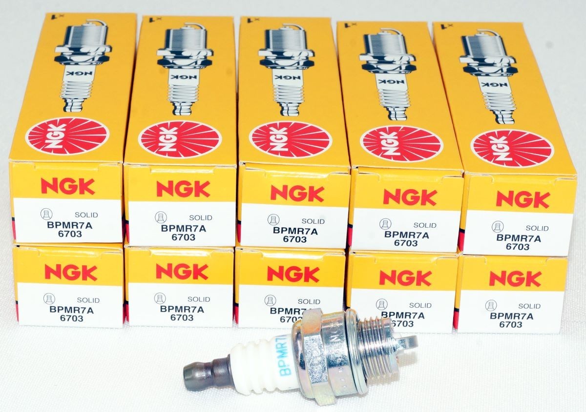 10 Pack Genuine NGK 6703 Spark Plug BPMR7A for Various Lawn and Garden Equipment