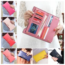 Envelope Wallets for Womens PU Leather Card Organizer Phone Holder Purse Handbag
