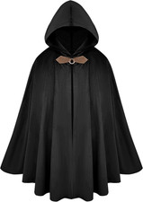 Renaissance Hooded Green Cloak Medieval Velvet Cape with Hood Men Women Capelet