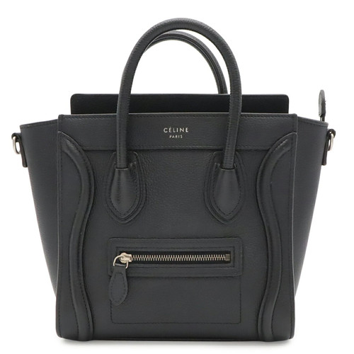 CELINE Luggage Nano Shopper Handbag, Leather, Black, Shoulder Bag,... GZl1jxet