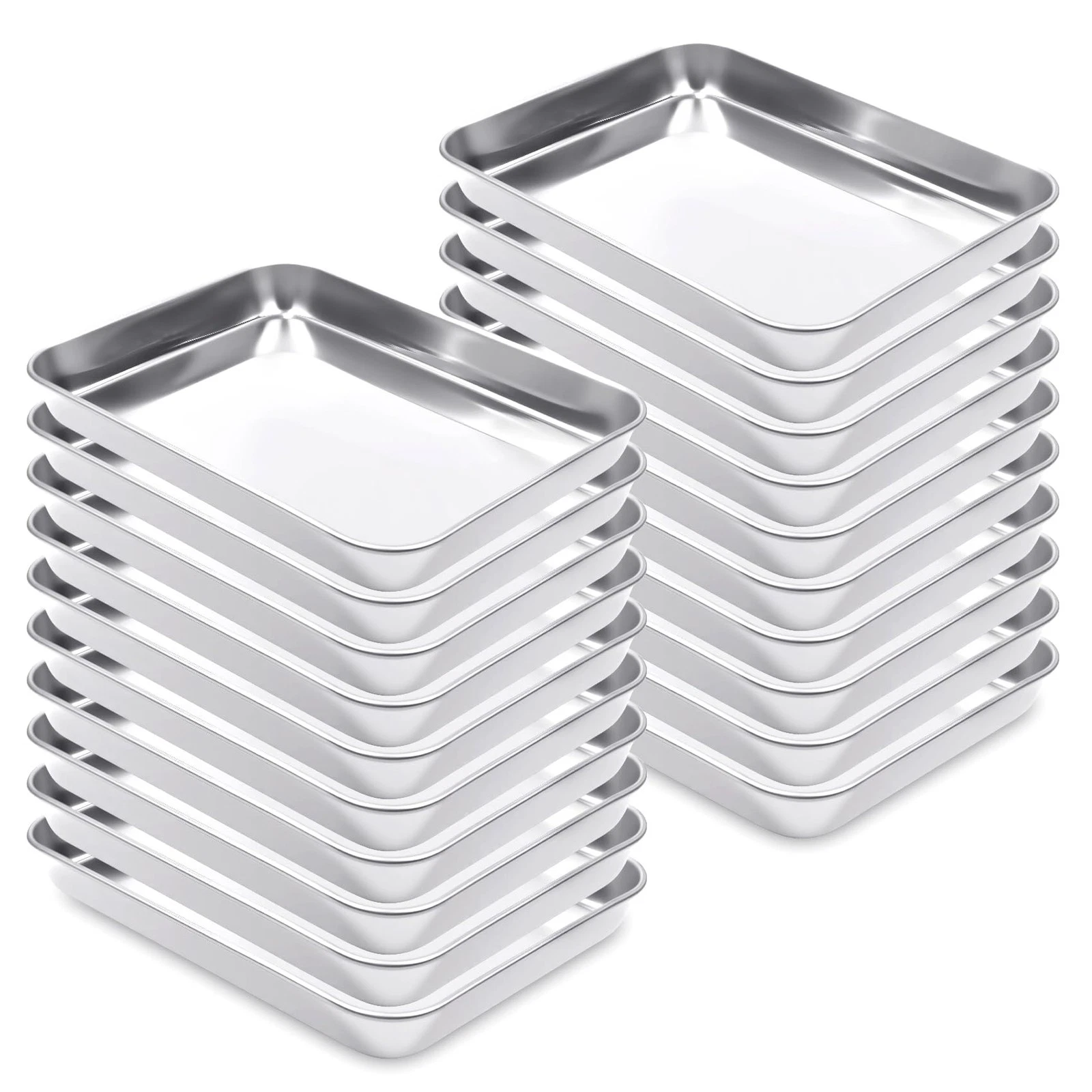 20 Pcs Baking Pan Cookie Sheets for Half Pan, Stainless Steel Baking Sheets f...