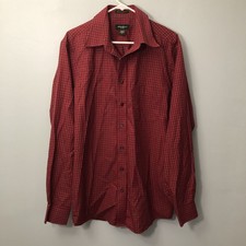 Eddie Bauer Men's Button Up Shirt Size Large Tall Cotton Red Wrinkle Resistant