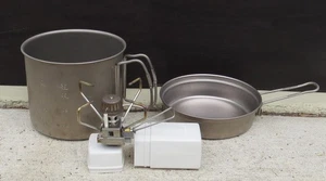 EUC SNOW PEAK TREK 900 TITANIUM COOKSET with GIGAPOWER GS100 PIEZO STOVE & BAG